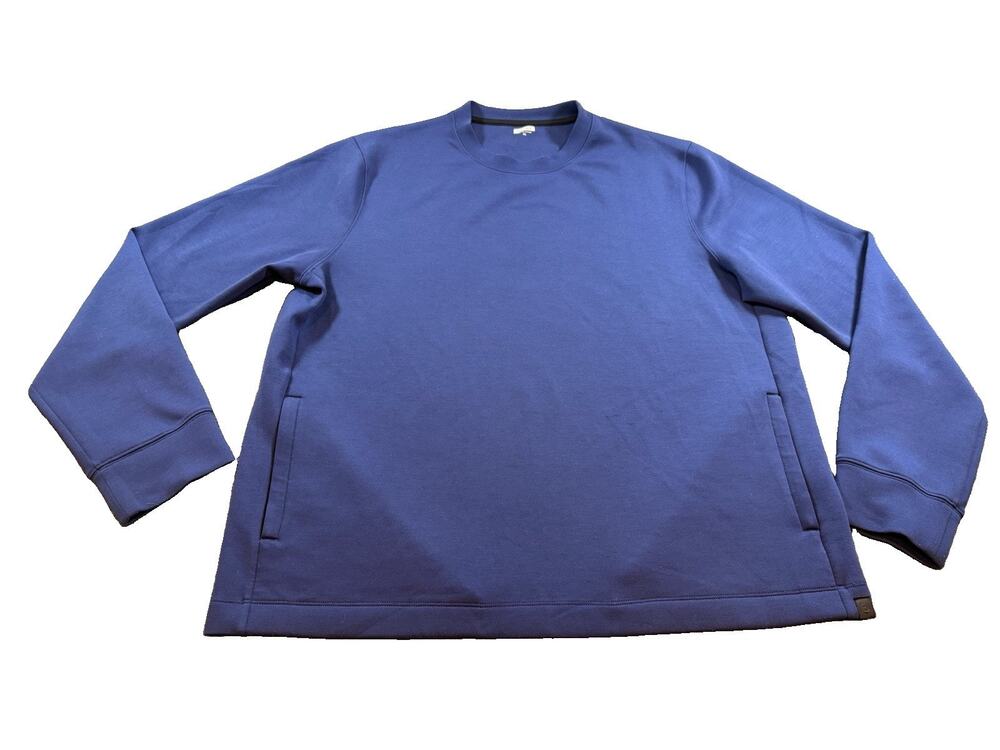 Away Travel Men’s XL Navy Blue Crewneck Pullover Sweatshirt Stretch Pockets - Picture 1 of 12